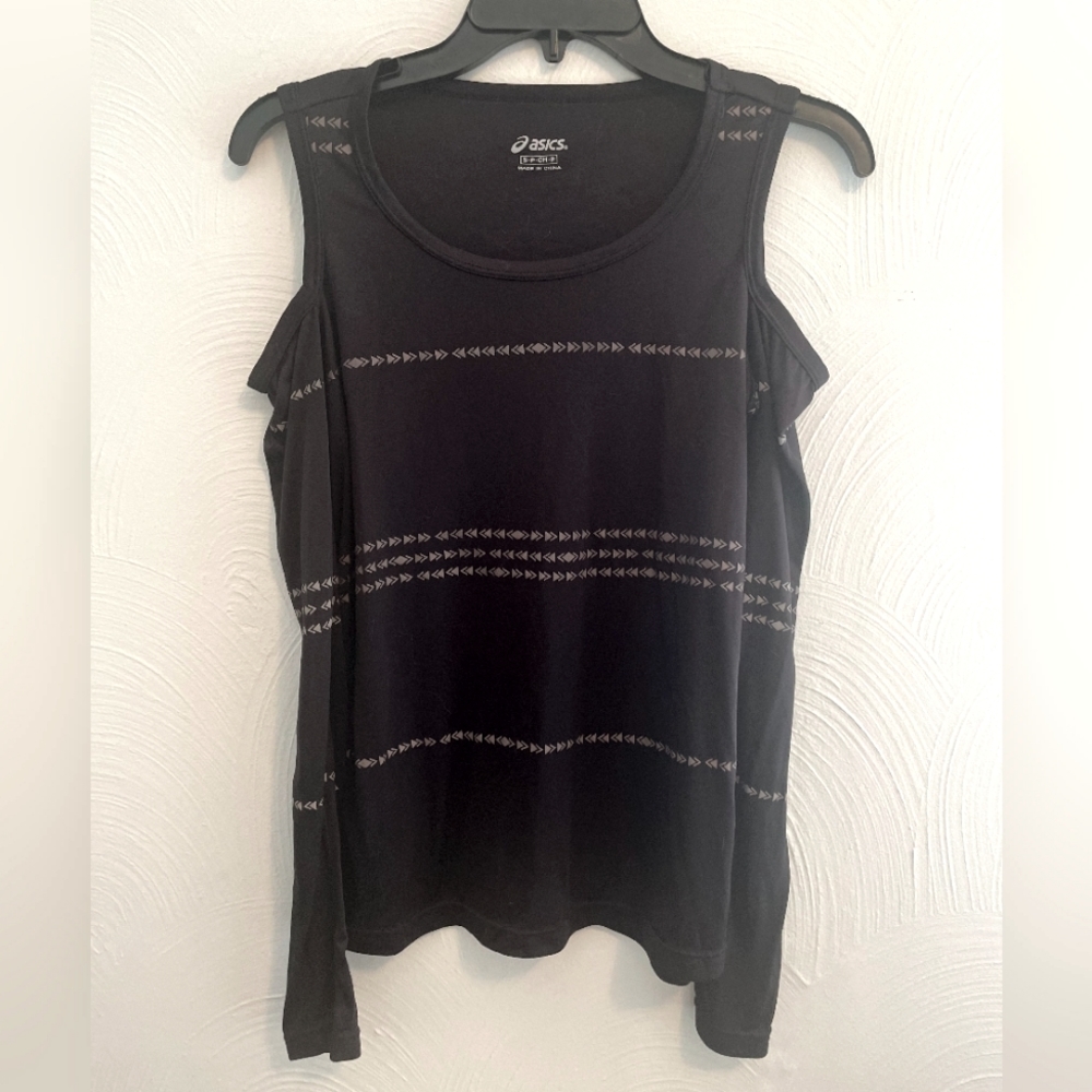Asics vintage cold shoulder running top, long sleeves, small